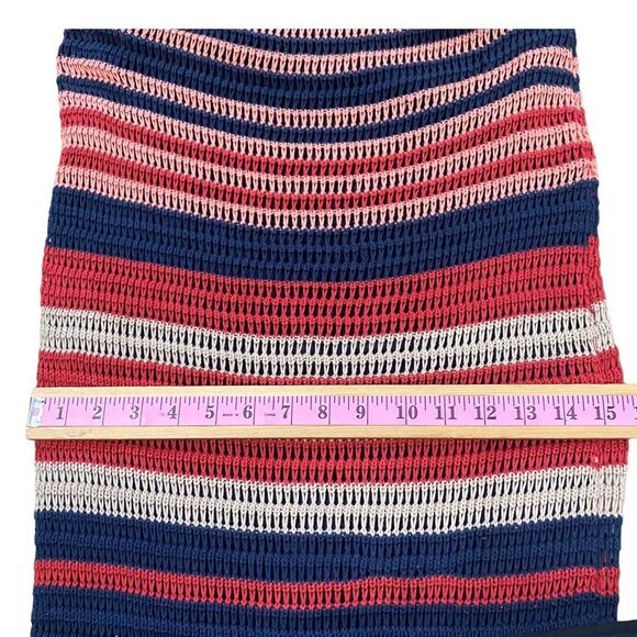 Vintage Y2K Penelope Rose Knit Striped Maxi Dress w/ Left Side Slit - Picture 6 of 12